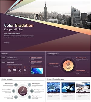 컬러 그라데이션 회사소개서 PPT 템플릿 – 세련된 디자인과 직관적 구성