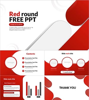 세련된 레드 라운드 무료 템플릿