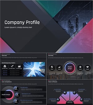 다크 회사소개서 PPT 템플릿 – 세련된 디자인과 강렬한 색감