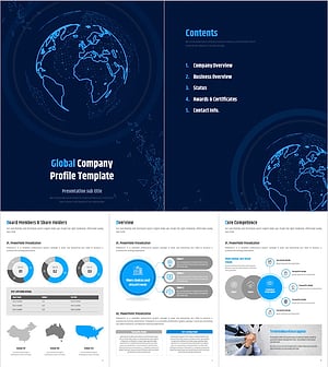 글로벌 회사소개서 세로형 PPT 템플릿 – 현대적이고 다국적 느낌