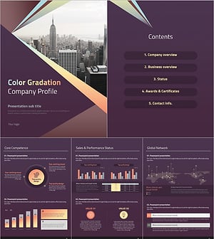 컬러 그라데이션 세로형 회사소개서 템플릿 – 세련된 디자인과 실용적 활용