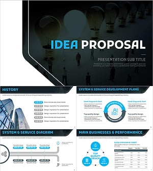 아이디어 제안서 PPT 템플릿 – 심플한 구성으로 아이디어 전달