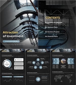 건축 투자유치 PPT 템플릿 – 세련된 디자인의 세로형 구성