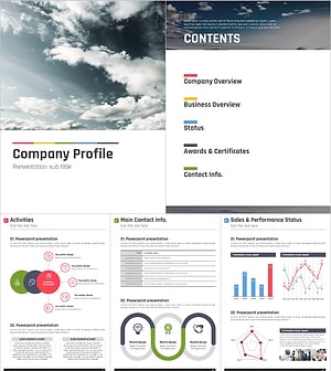 심플 회사 소개서 세로형 PPT 템플릿 – 직관적인 디자인과 세련된 구성