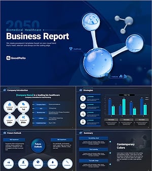 바이오 헬스케어 사업보고서 PPT 템플릿 – 현대적이고 직관적인 디자인
