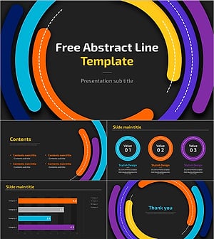 세련된 추상 선 무료 PPT 템플릿