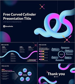 미니멀한 곡선형 원통 무료 PPT 템플릿