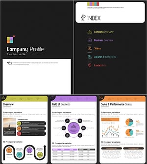 컬러 테마 회사소개서 세로형 PPT 템플릿