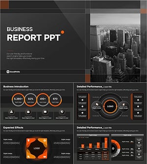 모던 그리드 사업보고서 PPT 템플릿 - 직관적이고 세련된 디자인