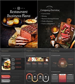 외식 사업계획서 세로형 PPT 템플릿 – 전문적인 디자인과 구성