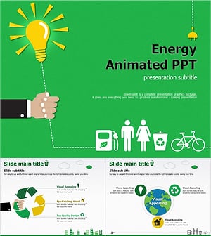 재생 에너지 애니메이션 인포그래픽 템플릿 – 시각적 집중을 유도하는 파워포인트 디자인