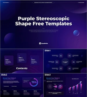 Trendy Purple 3D Figure Free Template