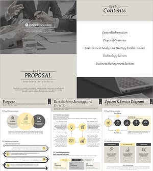 Portrait Modern Classic Strategy Proposal PowerPoint Template – Practical and Elegant Design