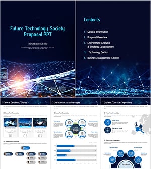 세로형 미래 기술 사회 제안서 PPT 템플릿