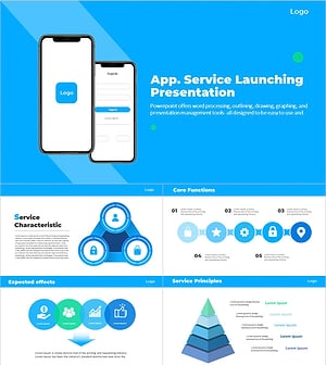 App Service Launching PowerPoint Template – Sleek Design and Intuitive Layout