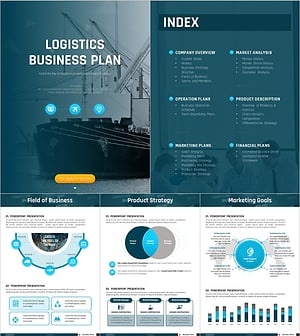 물류 사업계획서 세로형 PPT 템플릿 – 현대적 디자인의 최적화