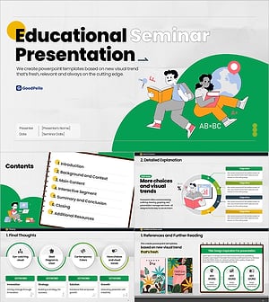 학업 향상 온라인수업 PPT 템플릿 – 세련된 일러스트 디자인