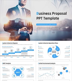 비즈니스 제안서 PPT 템플릿 – 현대적 디자인과 시각적 구성