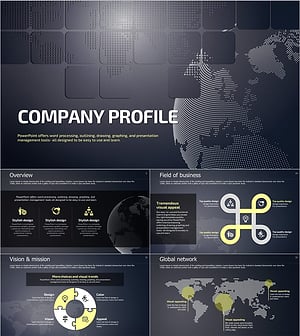 세계화 테마의 회사소개서 PPT 템플릿 - 직관적이고 현대적인 디자인