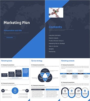 블루 표준 마케팅 기획서 세로형 템플릿 – 세련되고 전문적인 디자인