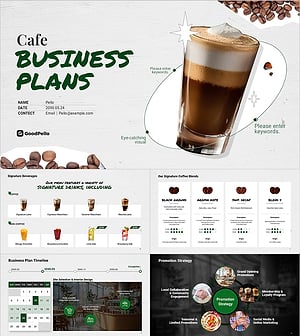 프리미엄 카페 브랜드 사업계획서 PPT 템플릿 – 매력적인 디자인으로 투자 유치