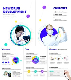신약개발 투자유치 세로형 템플릿 – 현대적 디자인 및 직관적 흐름