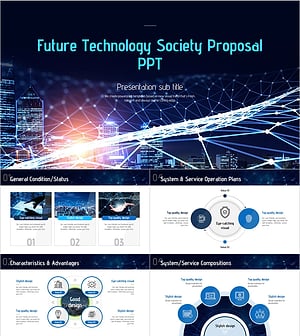 미래 기술 사회 제안서 PPT 템플릿 – 세련된 디자인과 효율적인 흐름