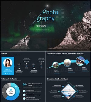 포토그래피 제안서 PPT 템플릿 – 세련된 디자인과 효과적인 구성