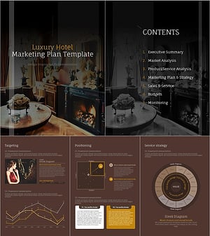 고급 호텔 세로형 마케팅 기획서 PPT 템플릿