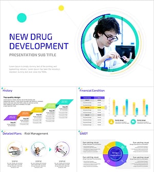 신약개발 투자유치 PPT 템플릿 – 생동감 넘치는 현대적 디자인