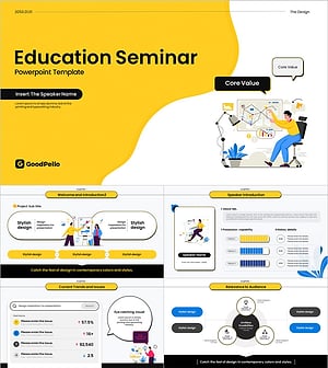 교육 세미나 발표 일러스트 템플릿 – 밝고 트렌디한 디자인