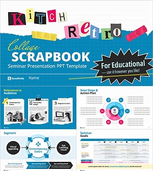 키치 콜라주 교육 세미나 템플릿 – 생동감 넘치는 디자인