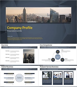 3D Background Company Profile Presentation Template – Modern Design and Efficiency