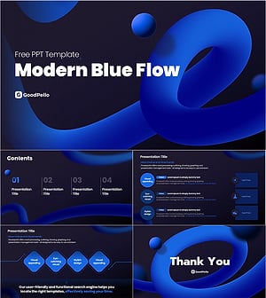 고급스러운 현대 블루 흐름 무료 템플릿