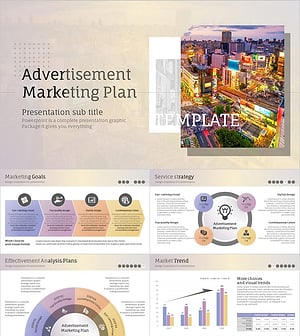 광고 마케팅 기획서 PPT 템플릿 – 역동적인 디자인과 색감 강조