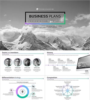 Business Plan PowerPoint Template – Professional Design with Gradient Theme