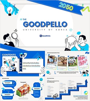 대학 입학 안내 PPT 템플릿 – 직관적인 일러스트 구성