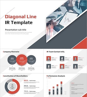 사선 테마 IR PPT 템플릿 – 투자유치에 최적화된 세련된 디자인