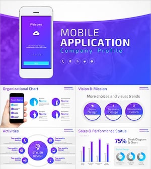 모바일 어플리케이션 회사소개서 PPT 템플릿 – 세련된 디자인과 실용적 구성