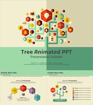 아이콘 나무 애니메이션 PPT 템플릿 – 시선을 사로잡는 동적 디자인