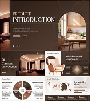 Modern Curve Interior Product Brochure Template – Elegant Design Harmonizing Information Delivery