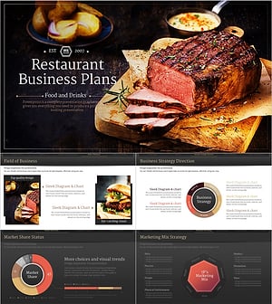 외식 사업계획서 PPT 템플릿 – 현대적 디자인과 실용적 구성