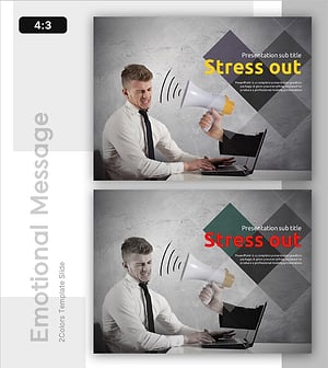 고통받는 비즈니스맨 – 스트레스를 시각화한 슬라이드