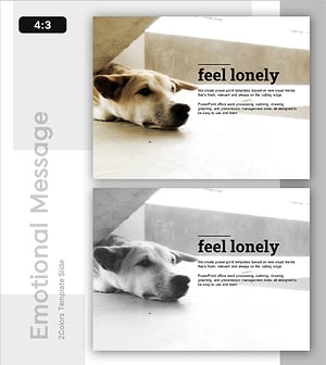외로움을 느끼는 강아지 슬라이드 – 걱정과 불안