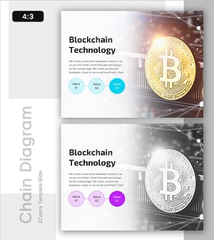 블록체인 기술을 위한 다이어그램 슬라이드