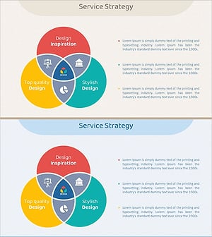 중첩 조각 원형 다이어그램 – 마케팅 전략과 서비스 구성도