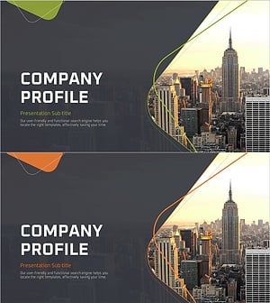 라운드 스퀘어 라인 템플릿 표지 – 기업 프로필