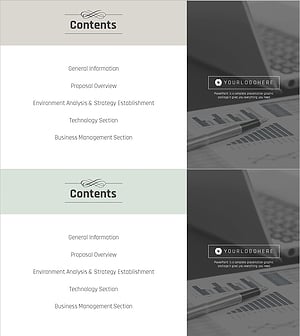 Business Classic Theme Proposal Contents Slide