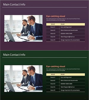 회사 프로필 정리 테이블 – 전문성을 강조한 디자인