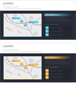 위치 정보를 효과적으로 표현하는 지도 슬라이드 - 실용성과 시각적 매력